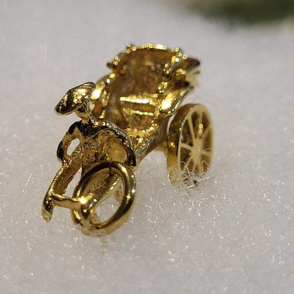 14K Gold Rickshaw Pendant - Picture 6 of 10